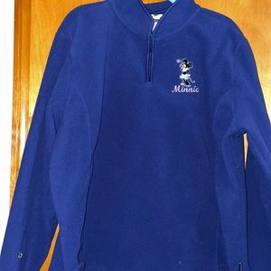 Blue half zipper Minnie pullover